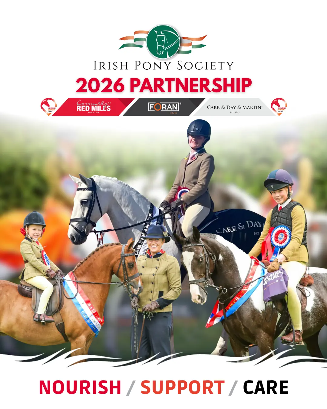 Connolly’s RED MILLS, Foran Equine and Carr & Day & Martin Announced as Title Sponsors of the Irish Pony Society for 2026